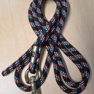 10ft Multicolor Nylon Lead Rope with brass hardware