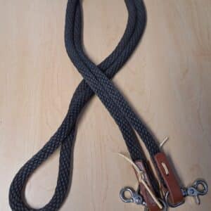Weaver Nylon Rope Reins 8ft black braided nylon horse reins