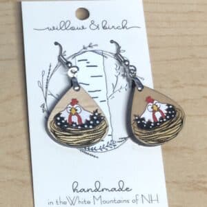 Willow and Birch Nesting Chicken Earrings