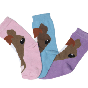Youth riding socks with horse face design by AWST Int'l