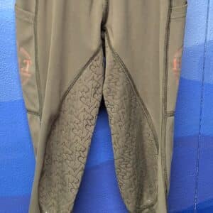HALT Equestrian Stayproof Riding Tights with Pockets Child size 7/8 in olive green