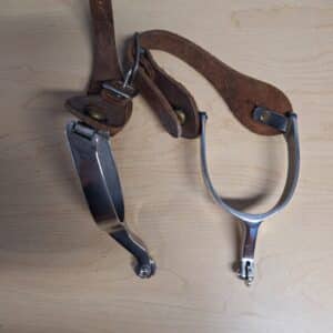 Vintage-Style Western Riding Spurs with Leather Straps
