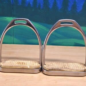 English Stirrup Irons with 4 3/4 inch footbed and rubber grip pads
