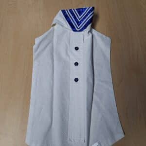 Classic Navy Sailor-Style Equestrian Show Dickie with nautical collar and textured fabric