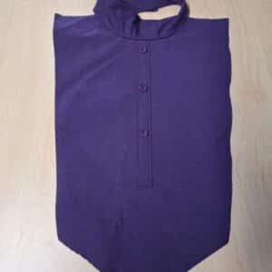 Traditional equestrian show dickie in purple with ratcatcher collar style