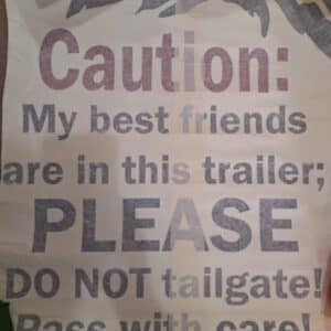 Large My Best Friends Are In This Trailer anti-tailgating vinyl decal