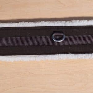 Fleece-Lined English Girth 48 inches with roller buckles and central D-ring