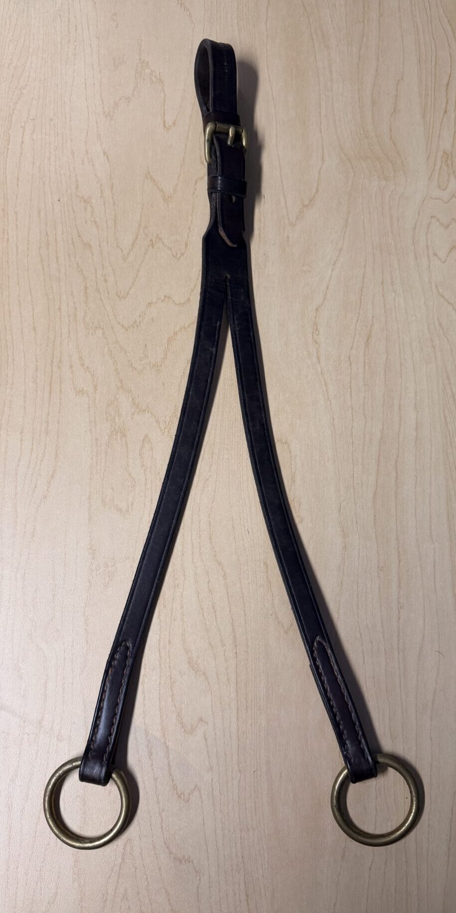 Running Martingale Attachment-Brown, Horse 1 Brown leather running martingale attachment for horse breastplate