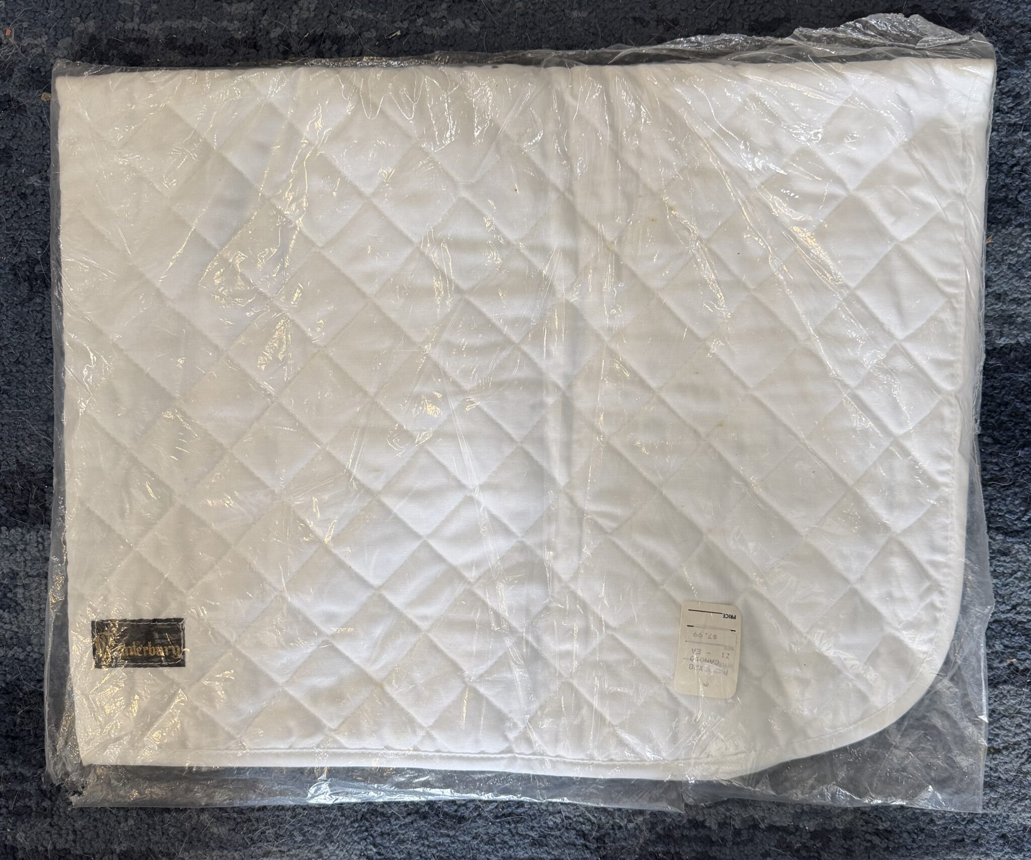 Canterbury 35 X 28 White English Saddle Blanket 1 Canterbury white 35x28 English saddle blanket