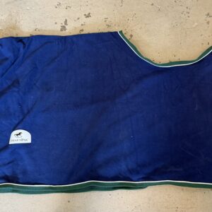 SmartPak Classic Fleece Quarter Sheet 54 inch in navy with evergreen trim