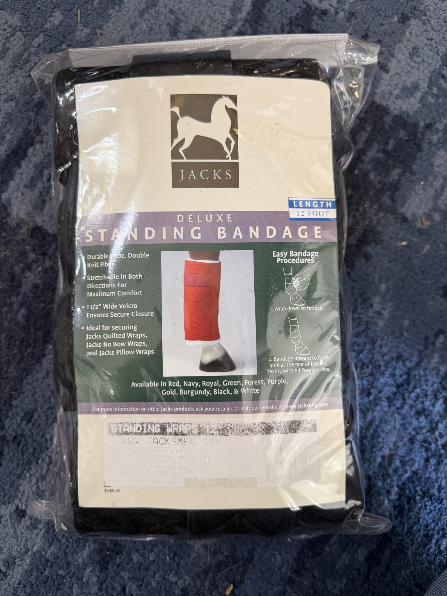 Jacks Deluxe Standing Bandage 12 Ft Set Of 4 1 Jacks Deluxe Standing Bandage 12-foot set of 4 horse leg wraps
