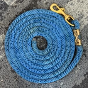 Heavy-Duty Braided Polyester Lead Rope 8ft with brass hardware and anti-fray clamp