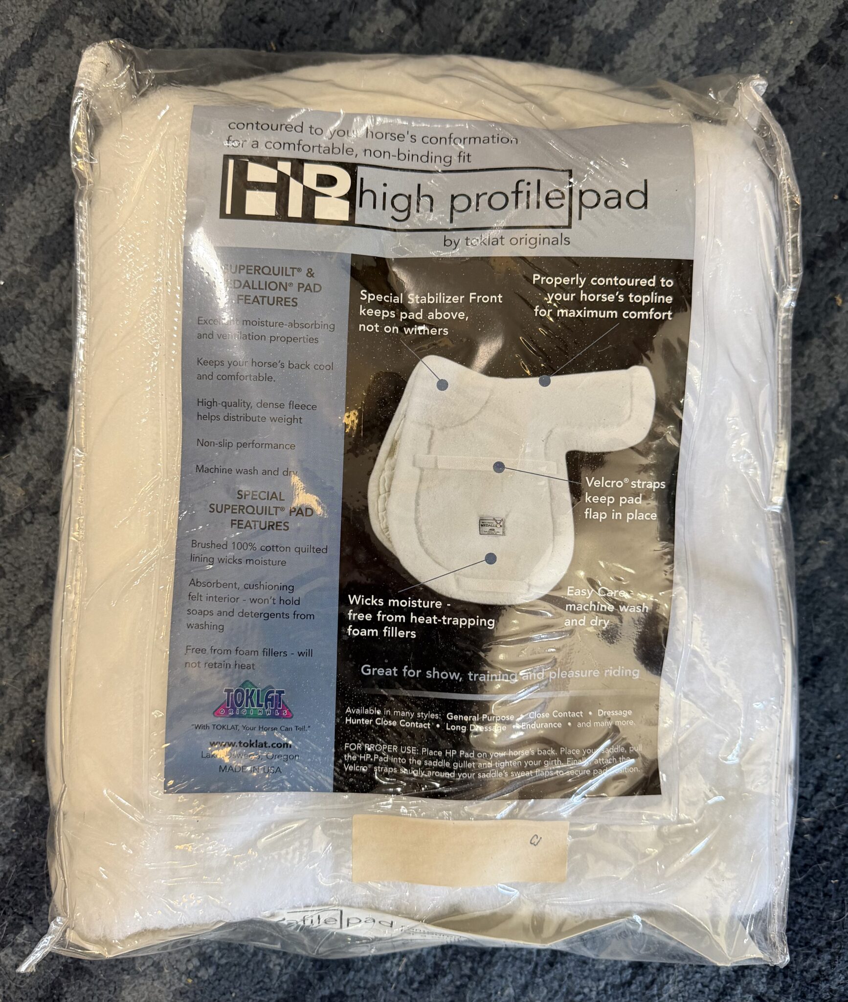Toklat Superquilt High Profile Saddle Pad 1 Toklat SuperQuilt High Profile Saddle Pad with close contact design