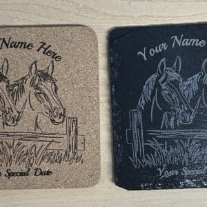 Custom Handmade Horse-Themed Coasters made in New Hampshire