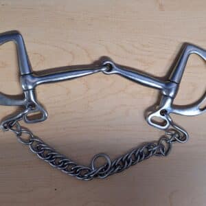 Uxeter Kimberwick Single-Jointed Bit with Curb Chain 5.5 inch stainless steel bit