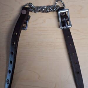 Premium Western Leather Curb Strap with Curb Chain