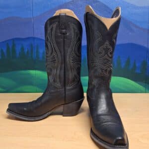 Ariat Women's Round Up Collins D-Toe Western Boots size 7 in black leather