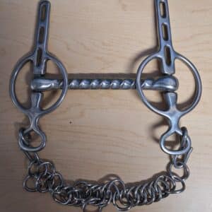 Stainless Steel 2-Slot Swivel Cheek Liverpool Driving Bit w/Twisted Mouthpiece, 4.25"