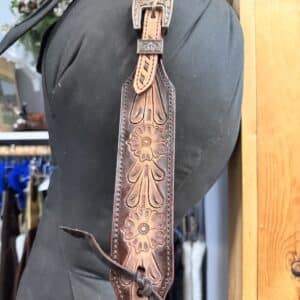 Vintage-Style Floral Pattern Western Headstall and Breast Plate horse tack