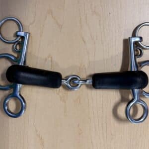 Stainless Steel Tom Thumb Jointed Rubber Pelham Bit, 5"