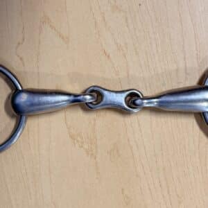 Classic Stainless Steel Double-Jointed French Link Loose Ring Snaffle Bit, 5.25"