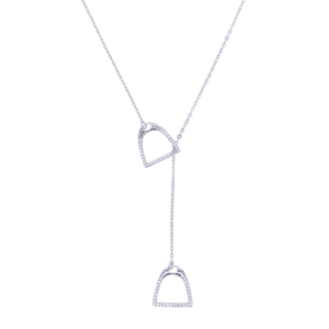 AWST Int'l Lariat Silver Plated Stirrup Necklace