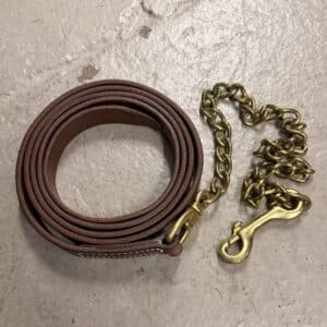 Perri's Leather Lead Line w/Solid Brass Chain, 8ft